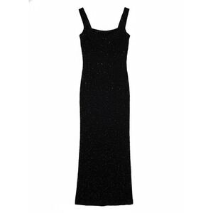 Jessica McClintock Gunne Sax Blk Beaded Sparkle Dress Sz 13 14 Whimsigoth Y2K